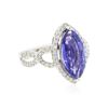 Image 2 : 14KT White Gold 3.88 ctw Tanzanite and Diamond Ring