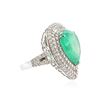 Image 2 : 14KT White Gold 12.49 ctw Emerald and Diamond Ring
