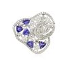 Image 1 : 14KT White Gold 1.60 ctw Tanzanite and Diamond Ring