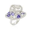 Image 3 : 14KT White Gold 1.60 ctw Tanzanite and Diamond Ring