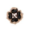 Image 1 : 14KT Rose Gold 1.93 ctw Morganite, Onyx and Diamond Ring