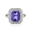 Image 1 : 18KT White Gold 4.26 ctw Tanzanite and Diamond Ring