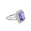 Image 2 : 18KT White Gold 4.26 ctw Tanzanite and Diamond Ring