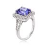 Image 3 : 18KT White Gold 4.26 ctw Tanzanite and Diamond Ring
