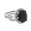 Image 2 : 14KT White Gold 5.75 ctw Sapphire and Diamond Ring