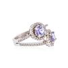 Image 2 : 14KT White Gold 1.28 ctw Tanzanite and Diamond Ring