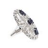Image 2 : 14KT White Gold 3.54 ctw Sapphire and Diamond Ring