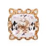 Image 1 : 14KT Rose Gold GIA Certified 25.19 ctw Kunzite and Diamond Ring