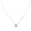 Image 1 : 14KT White Gold 0.03 ctw Diamond Butterfly Necklace