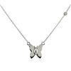 Image 2 : 14KT White Gold 0.03 ctw Diamond Butterfly Necklace