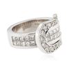 Image 2 : 14KT White Gold 0.97 ctw Diamond Ring