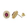 Image 2 : 14KT Yellow Gold 2.07 ctw Ruby and Diamond Earrings