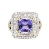 Image 1 : 18KT Two-Tone Gold 3.20 ctw Tanzanite and Diamond Ring