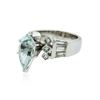 Image 2 : Platinum 2.07 ctw Aquamarine and Diamond Ring
