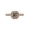 Image 1 : 14KT Rose Gold 1.42 ctw Fancy Green Diamond Ring