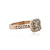 Image 2 : 14KT Rose Gold 1.42 ctw Fancy Green Diamond Ring