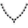 Image 2 : 14KT White Gold 30.71 ctw Sapphire and Diamond Necklace