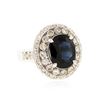 Image 2 : 14KT White Gold 3.57 ctw Sapphire and Diamond Ring