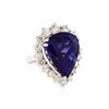 Image 2 : 14KT White Gold GIA Certified 27.66 ctw Tanzanite and Diamond Ring