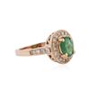 Image 2 : 14KT Rose Gold 1.34 ctw Emerald and Diamond Ring