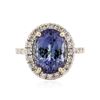 Image 1 : 14KT Yellow Gold 5.86 ctw Tanzanite and Diamond Ring