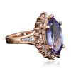 Image 2 : 14KT Rose Gold 3.06 ctw Tanzanite and Diamond Ring