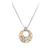 Image 2 : 14KT Rose and White Gold 0.88 ctw Diamond Pendant With Chain