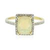 Image 1 : 14KT Yellow Gold 1.55 ctw Opal and Diamond Ring