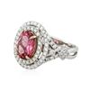 Image 2 : 14KT Two-Tone Gold 2.32 ctw Tourmaline and Diamond Ring
