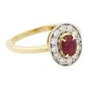 Image 2 : 14KT Yellow Gold 0.74 ctw Ruby and Diamond Ring
