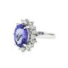 Image 2 : 14KT White Gold 4.48 ctw Tanzanite and Diamond Ring