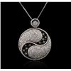 Image 2 : 14KT White Gold 3.88 ctw Diamond Pendant With Chain