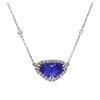 Image 2 : 14KT White Gold 5.52 ctw Tanzanite and Diamond Necklace