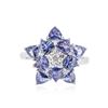Image 1 : SILVER 2.11 ctw Tanzanite and White Sapphire Ring
