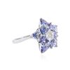 Image 2 : SILVER 2.11 ctw Tanzanite and White Sapphire Ring