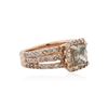 Image 2 : 14KT Rose Gold 2.19 ctw Fancy Green Diamond Ring