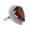 Image 2 : 14KT White Gold 11.69 ctw Almandite Garnet and Diamond Ring