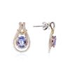 Image 2 : 14KT Tri Color Gold 2.50 ctw Tanzanite and Diamond Earrings