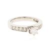 Image 2 : 14KT White Gold 0.69 ctw Diamond Ring