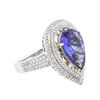 Image 2 : 14KT Two-Tone Gold 4.05 ctw Tanzanite and Diamond Ring