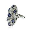 Image 2 : 14KT White Gold 3.78 ctw Sapphire and Diamond Ring