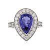 Image 1 : 14KT White Gold 2.82 ctw Tanzanite and Diamond Ring