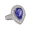 Image 2 : 14KT White Gold 2.82 ctw Tanzanite and Diamond Ring