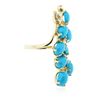 Image 2 : 14KT Yellow Gold 3.52 ctw Turquoise and Diamond Ring
