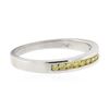 Image 2 : 14KT White Gold 0.22 ctw Fancy Yellow Diamond Ring