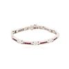 Image 1 : 14KT White Gold 2.40 ctw Ruby and Diamond Bracelet