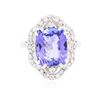 Image 1 : 14KT White Gold 5.45 ctw Tanzanite and Diamond Ring
