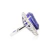 Image 3 : 14KT White Gold GIA Certified 20.06 ctw Tanzanite and Diamond Ring