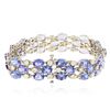 Image 2 : 14KT White Gold 31.20 ctw Tanzanite and Diamond Bracelet