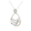 Image 2 : 14KT White Gold 0.85 ctw Diamond Pendant With Chain